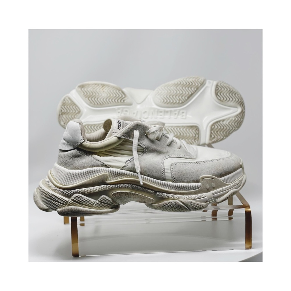 Balenciaga Men Triple S Sneakers White Ecru FR Size 45/ US 12. Gently Used - Picture 12 of 12